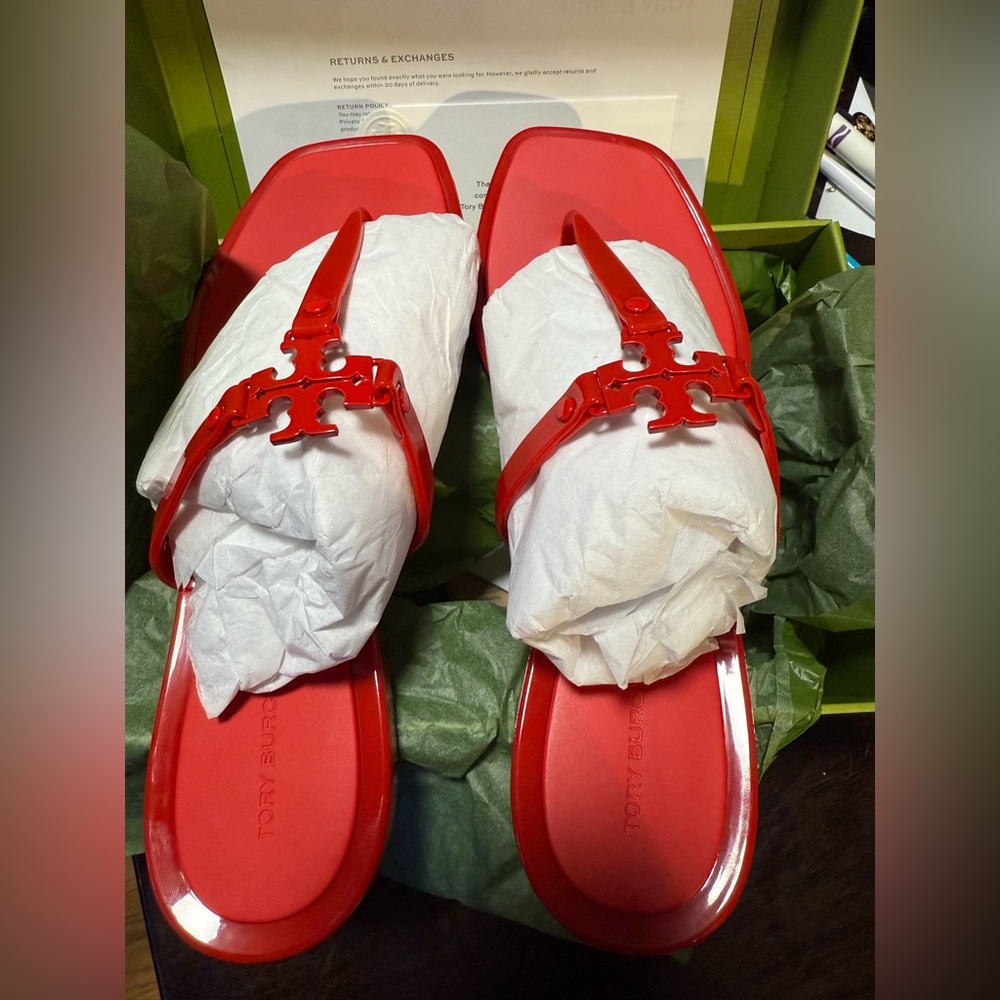 Tory Burch Red Slide Sandals